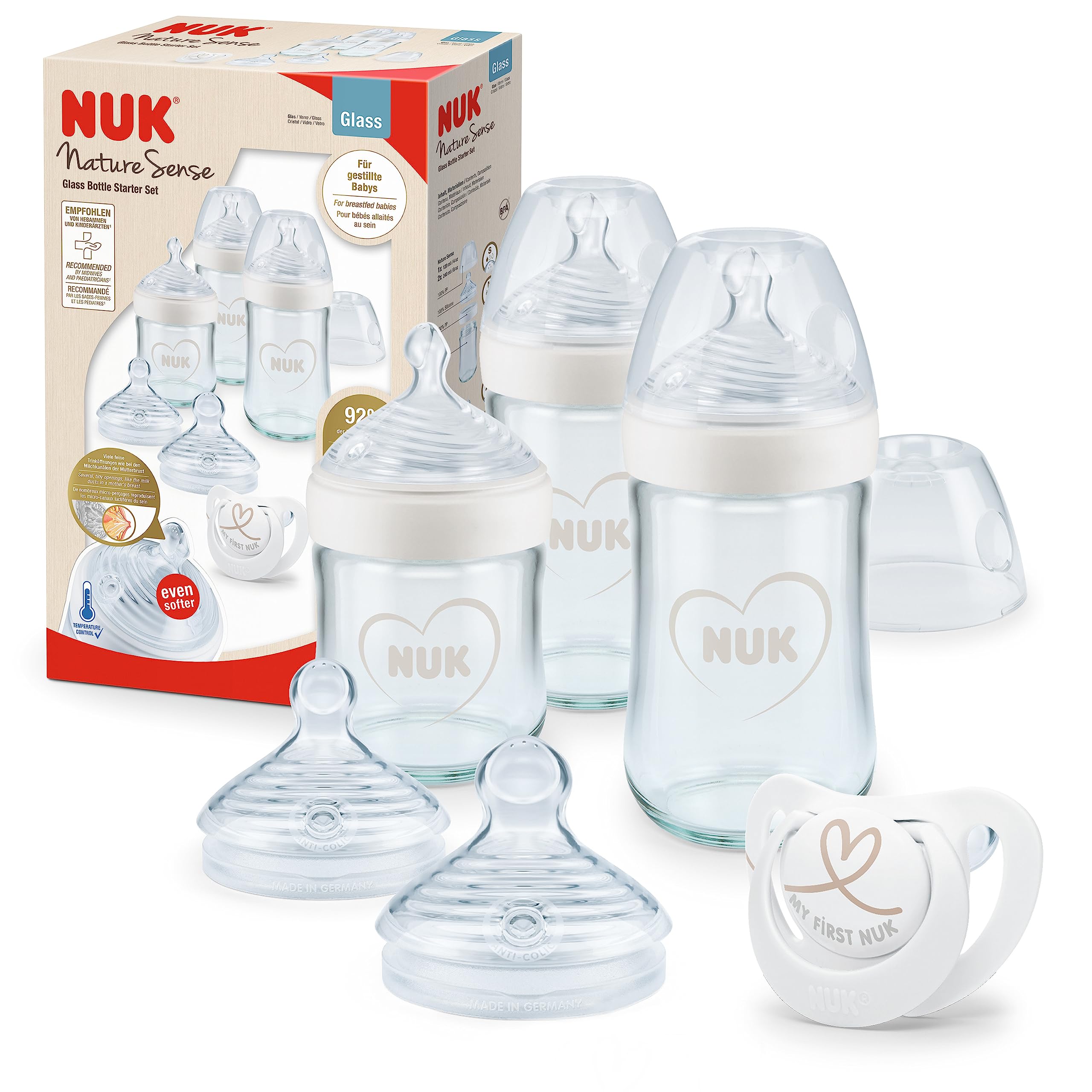 Ensemble Biberons NUK Nature Sense - Set Bubble avec Tétine Silicone