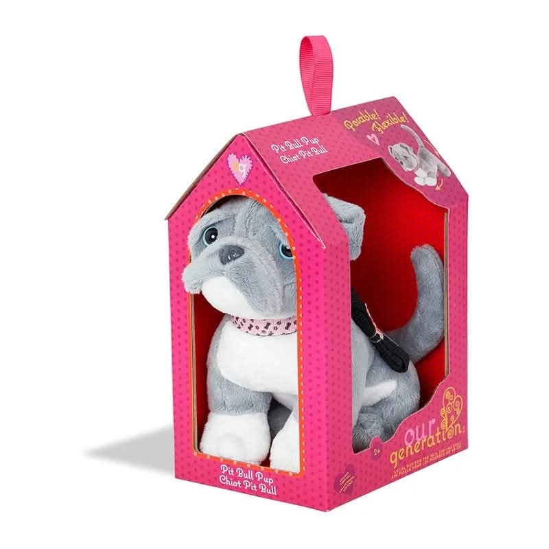 Peluche Pit Bull Gris et Blanc Réaliste