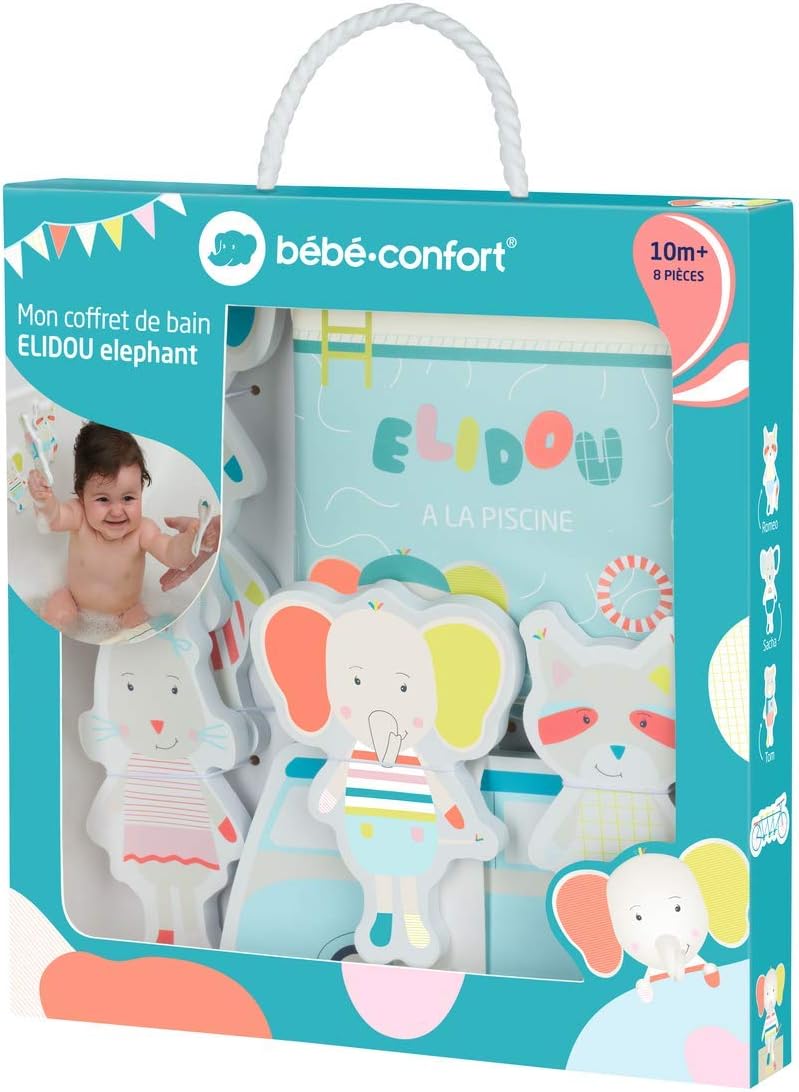 Coffret de bain Elidou l'éléphant avec livre d'activités et puzzle