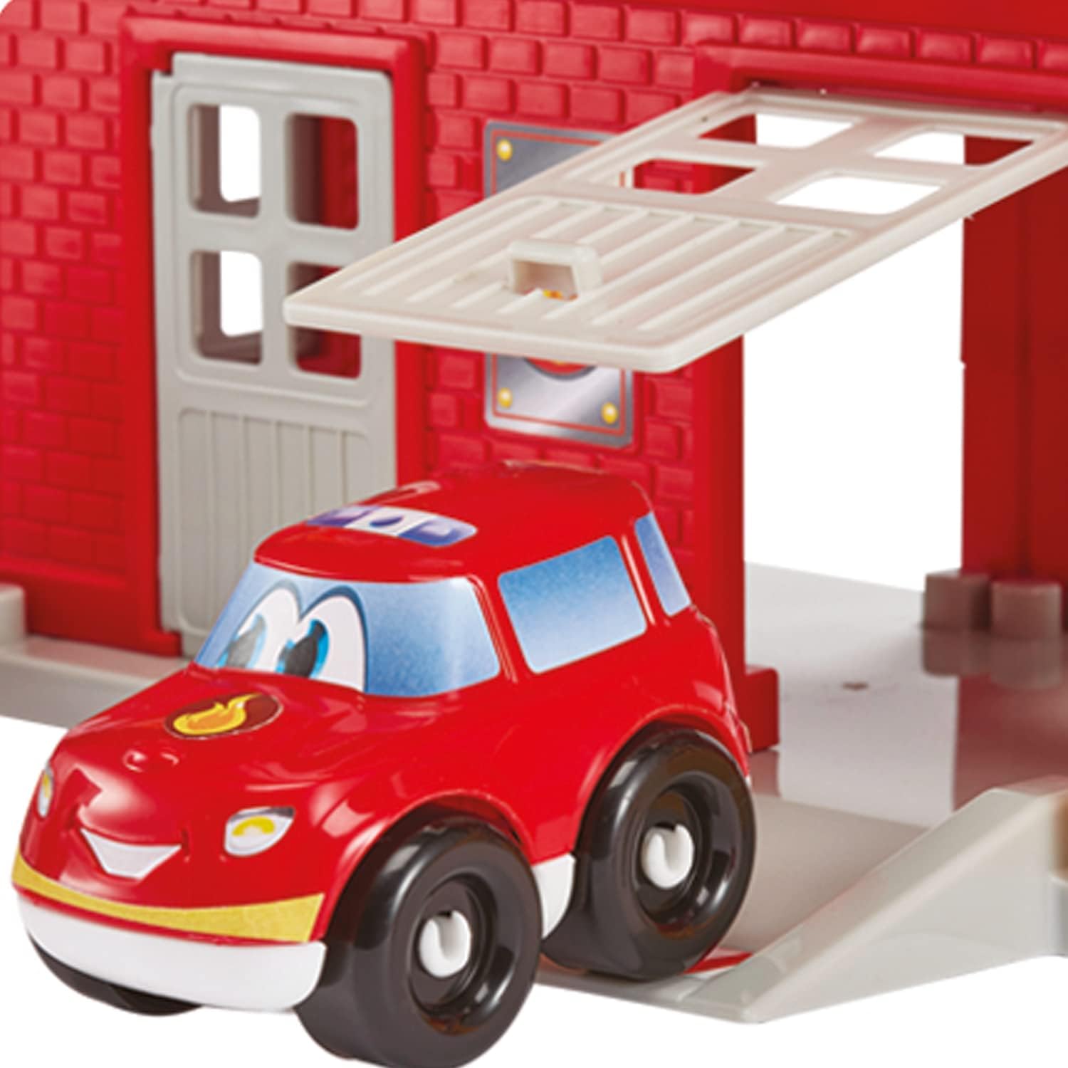 Caserne de pompiers avec 4 véhicules et hélicoptère Abrick