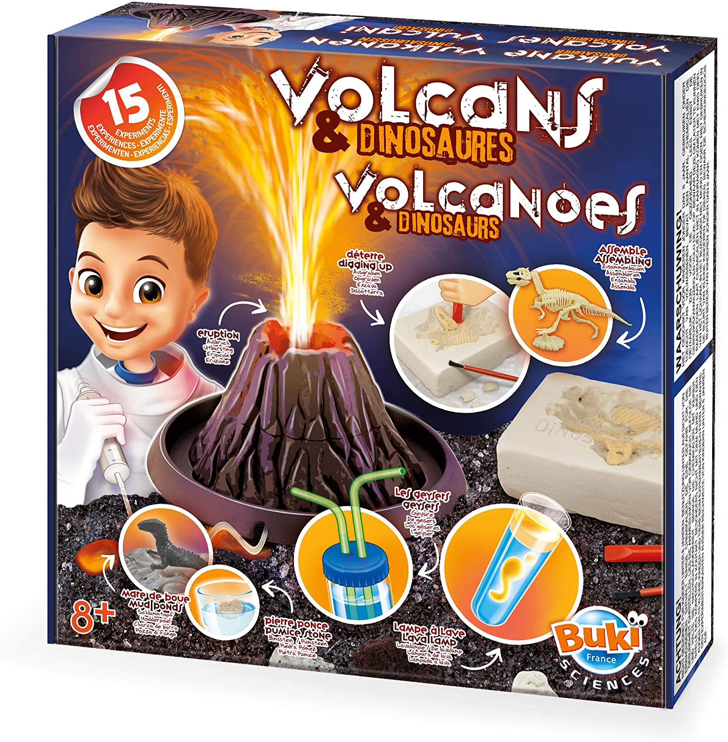 Kit Scientifique Volcans et Dinosaures - 15 Expériences