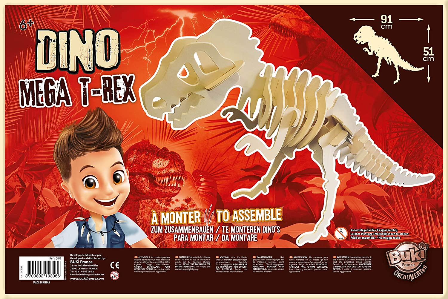 Tyrannosaure Géant à Assembler sans Colle - 91 cm