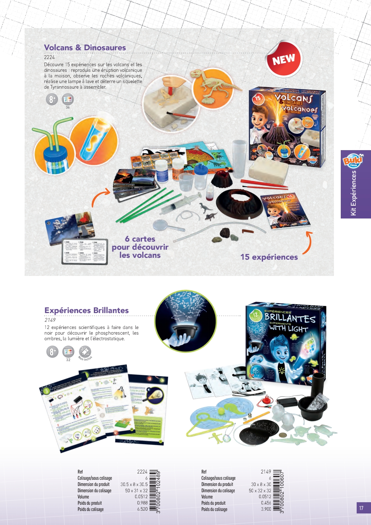 Kit Expériences Volcans et Dinosaures - 15 Activités Scientifiques