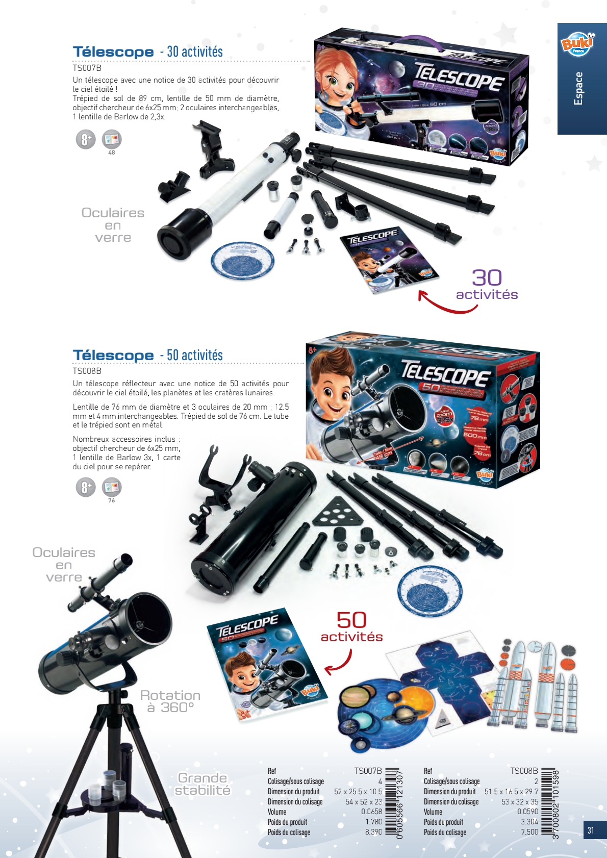 Télescope réflecteur 50mm avec trépied et 50 activités d'astronomie