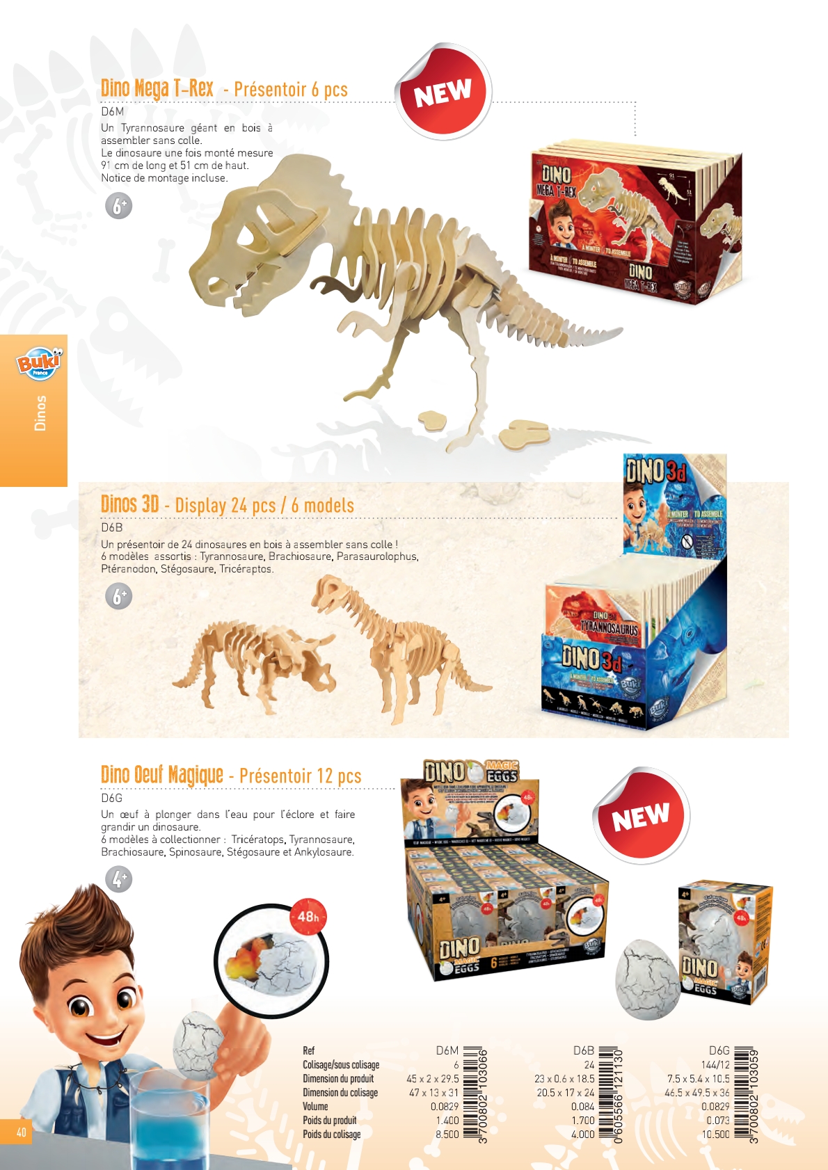 Œuf Dino Géant à Fouiller - 4 Puzzles Dinosaures 3D