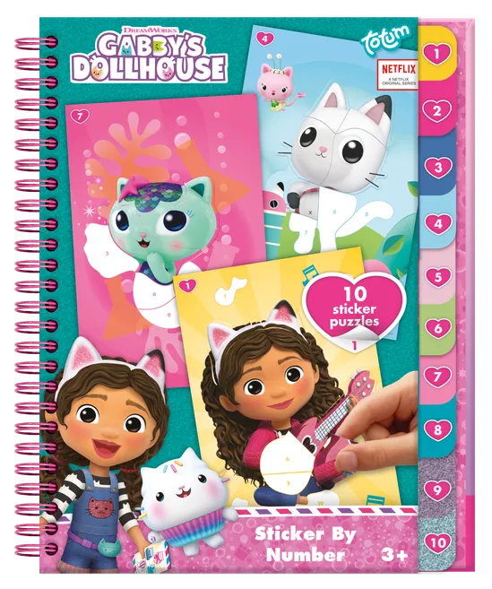 Album Gabby's Dollhouse Stickers à Numéroter avec 180 Stickers