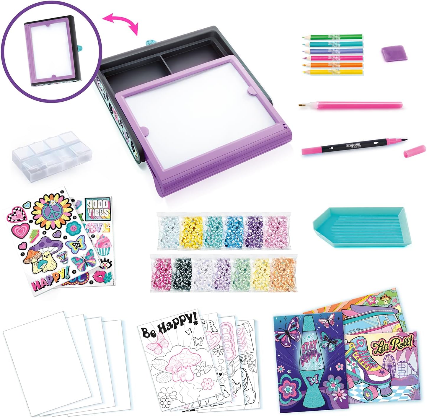 Diamant'Art Light Case - Mallette de Peinture Diamant avec Tablette Lumineuse LED