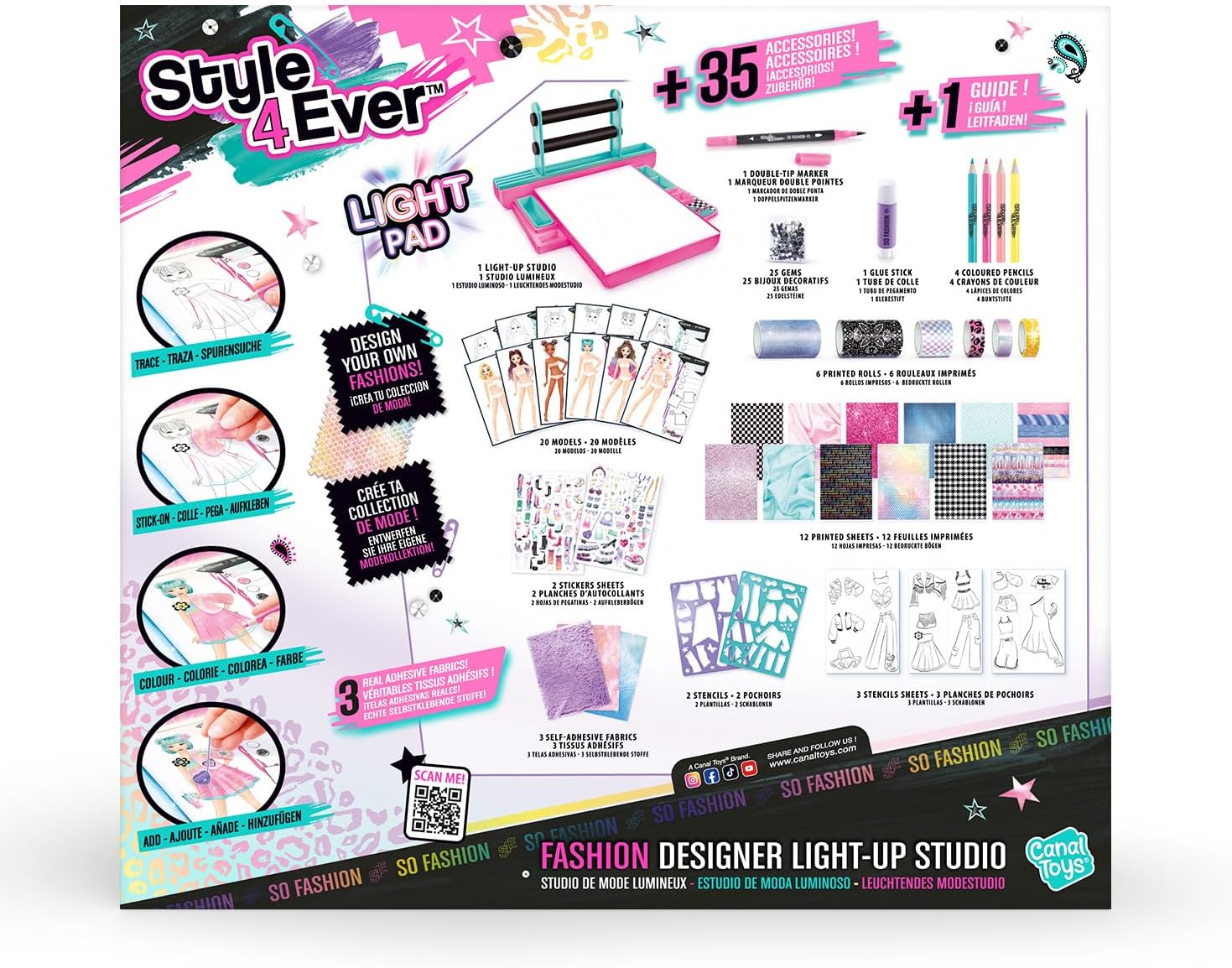 Studio de Mode Lumineux Style 4 Ever - Tablette de Dessin Fashion Designer