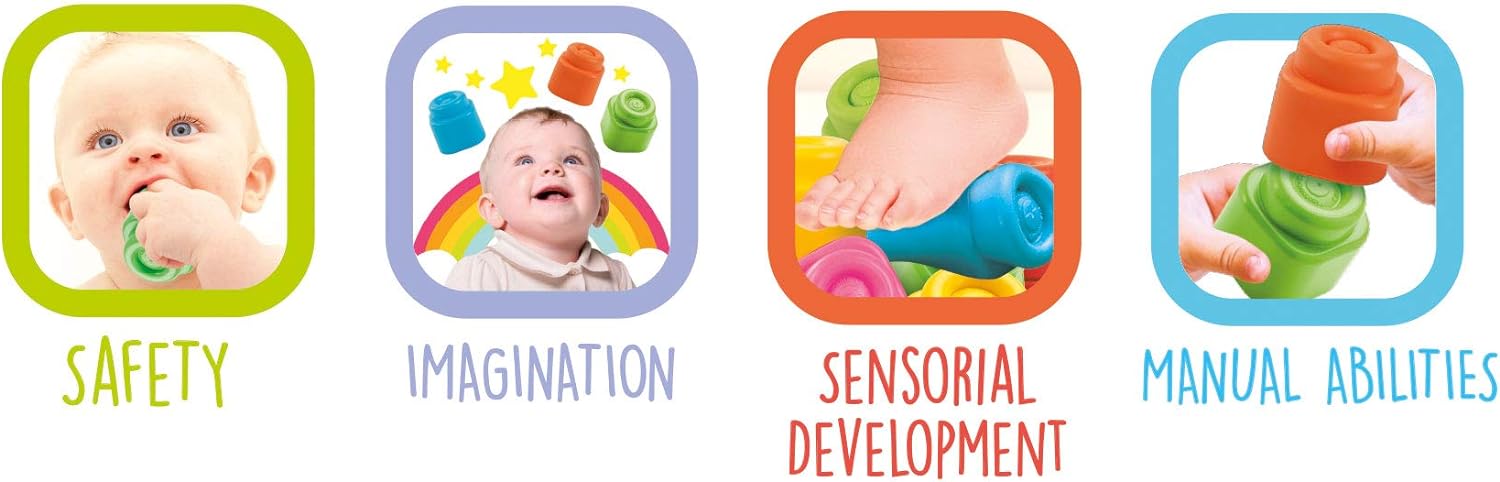 Pyramide pliable Clementoni Baby avec 5 anneaux sensoriels colorés