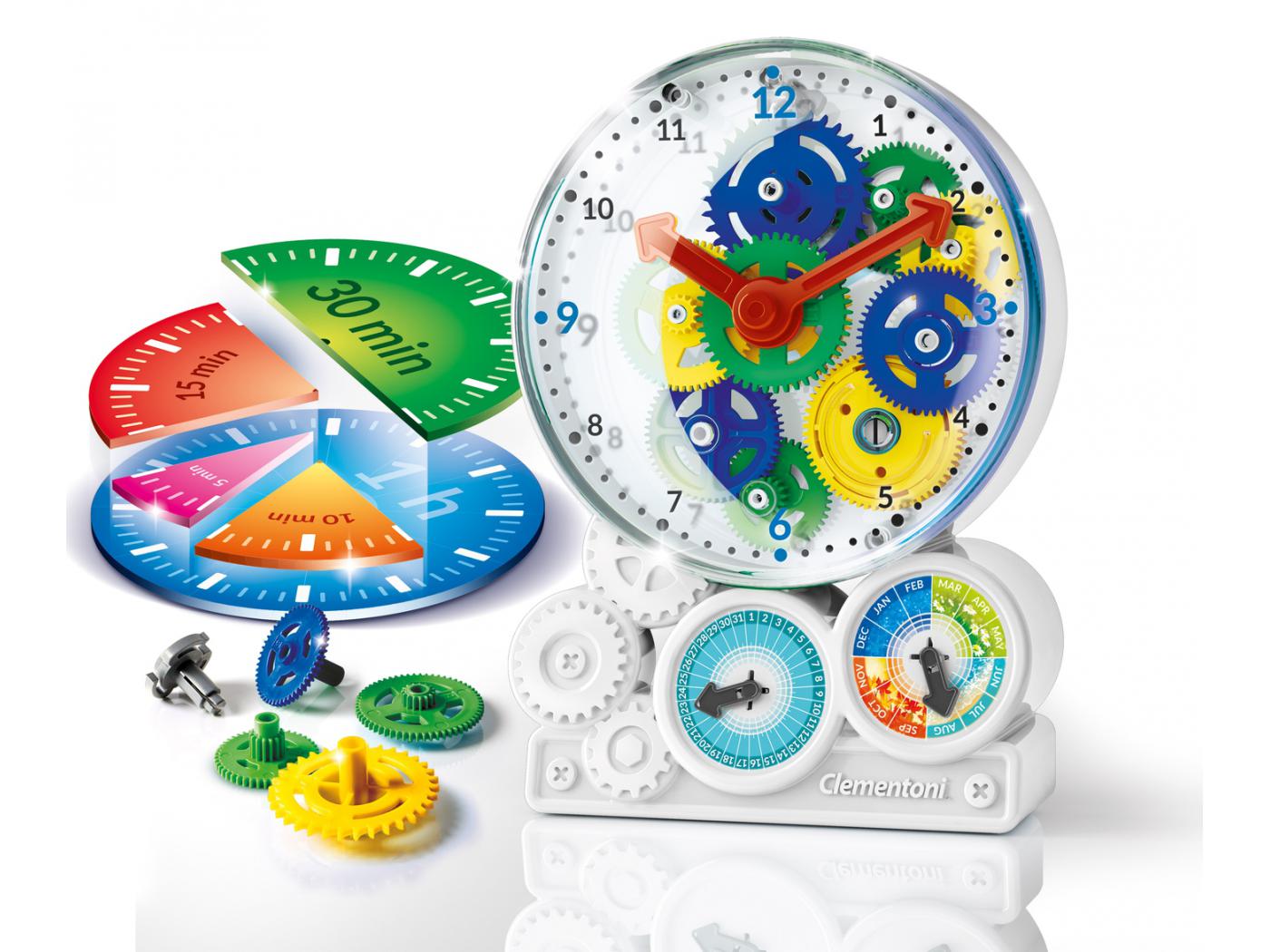 Horloge Éducative avec Engrenages à Assembler