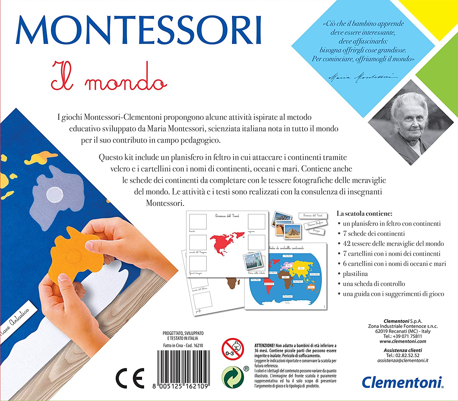Coffret Montessori Le Mondo - Jeu éducatif Clementoni