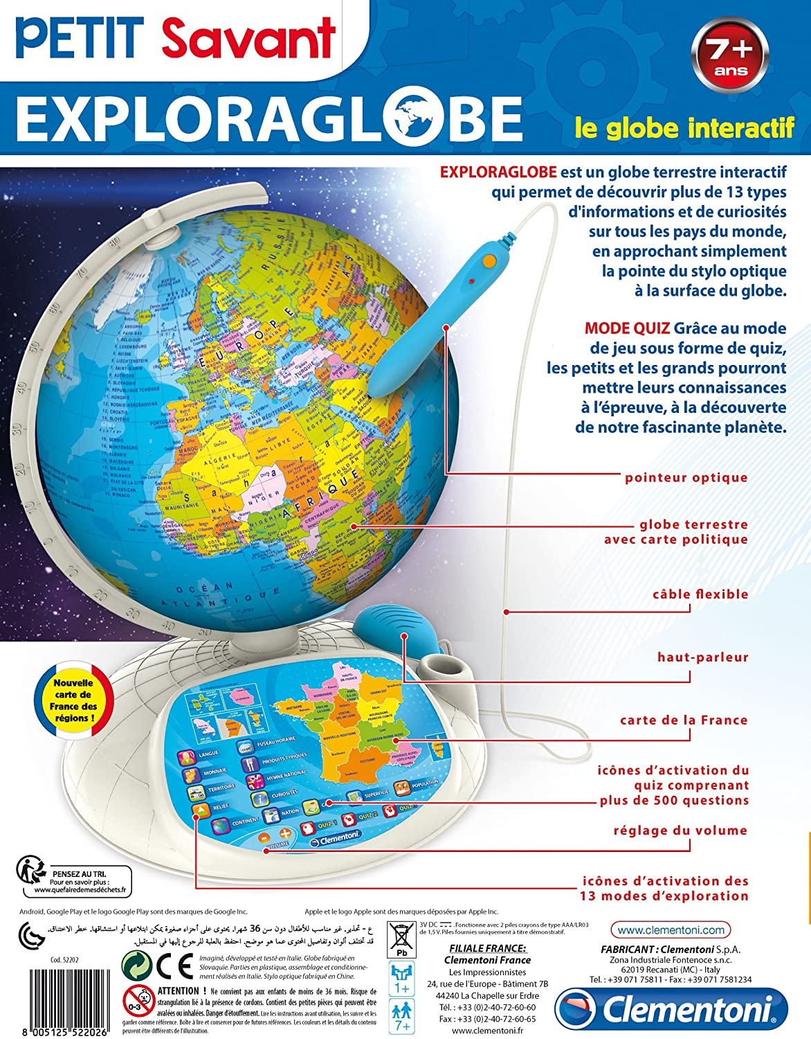Globe Terrestre Interactif Exploraglobe - Jeu Éducatif