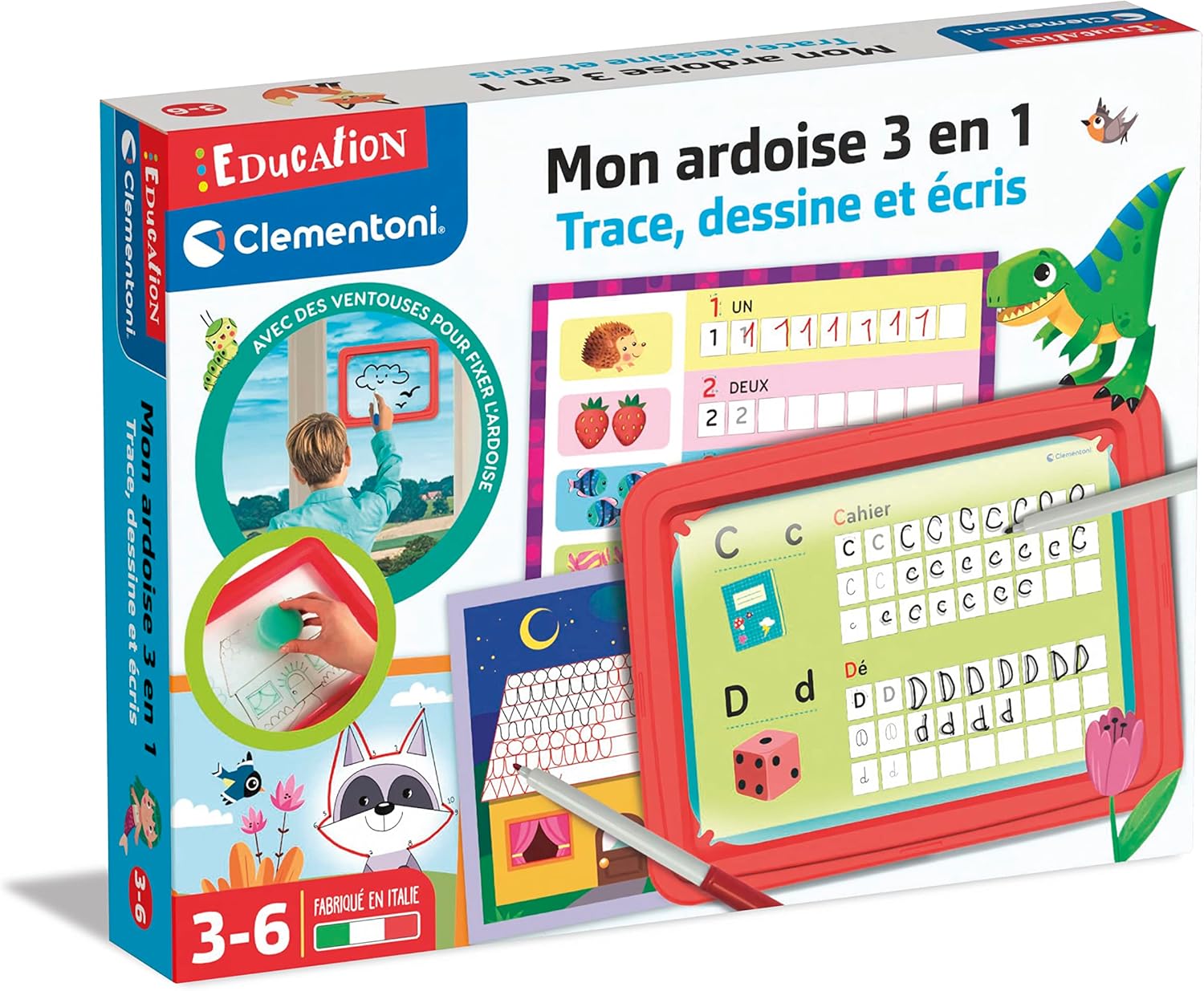 Ardoise 3 en 1 Trace Dessine Écris - Clementoni Education