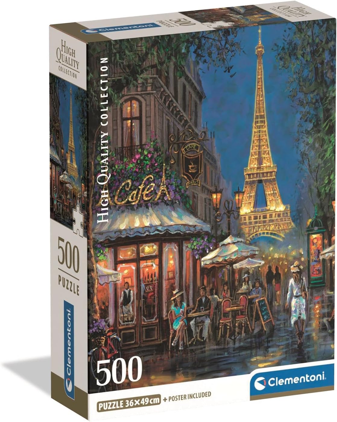 Puzzle 500 Pièces Paris Café Nuit à la Tour Eiffel