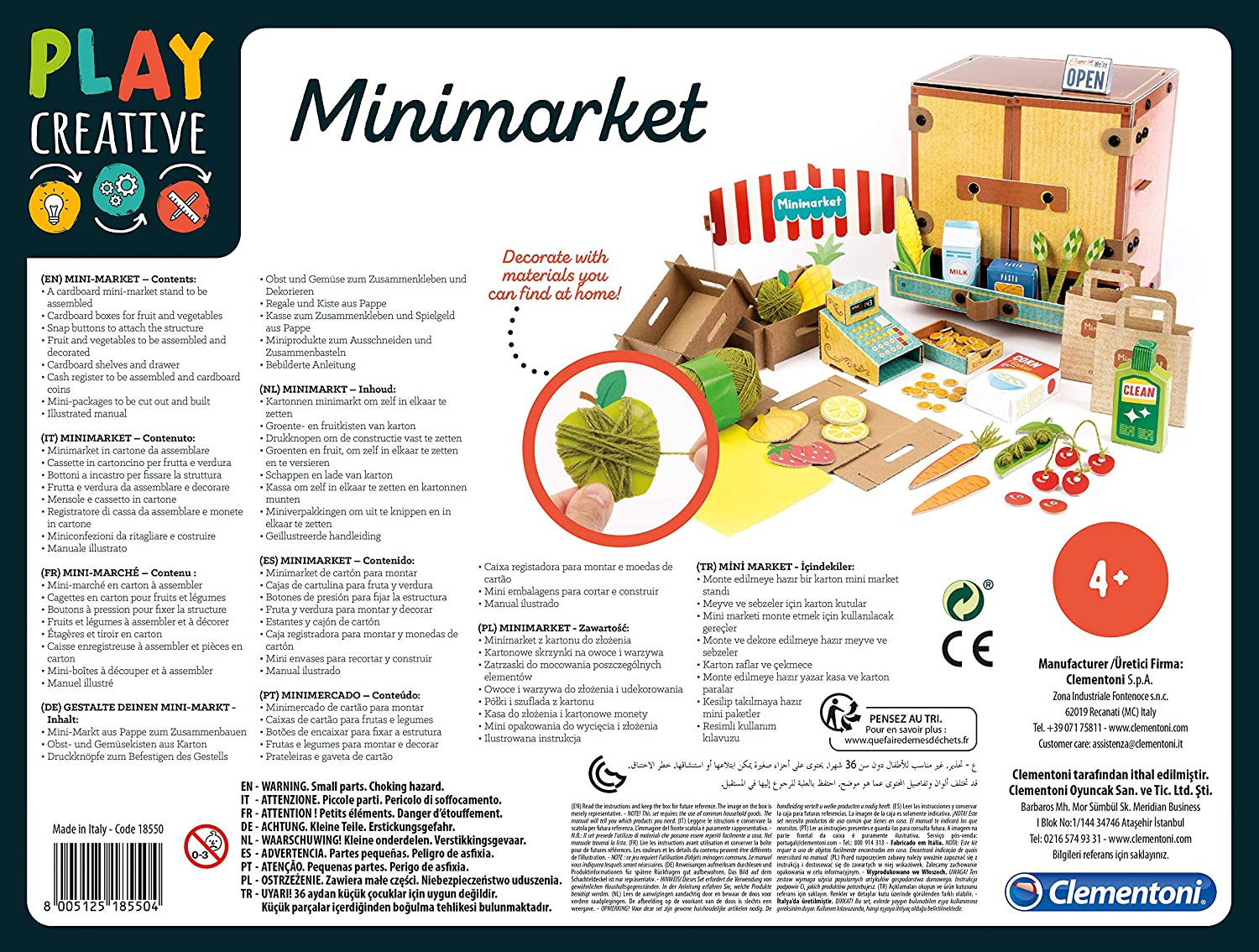 Mini Market Créatif Clementoni - Jeu d'Imitation et Loisir Créatif