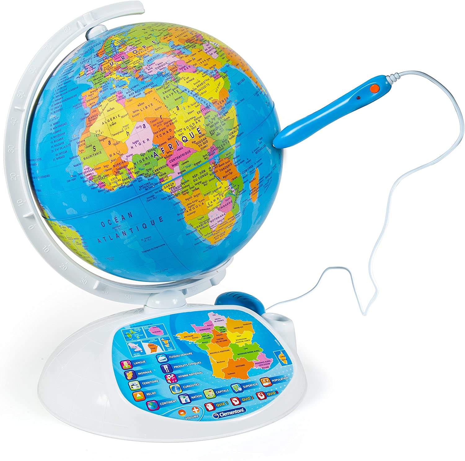 Globe Interactif Éducatif Clementoni avec Stylo Optique