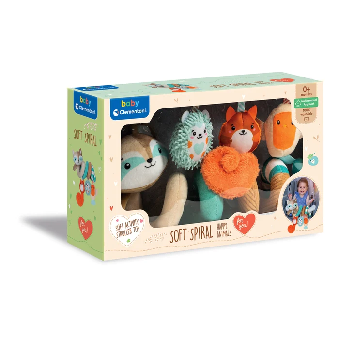 Spirale d'activités animaux doux pour poussette