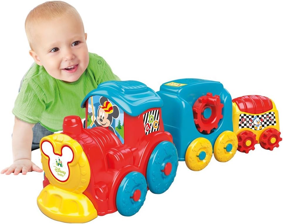 Train Mickey à Engrenages avec 3 Wagons Colorés