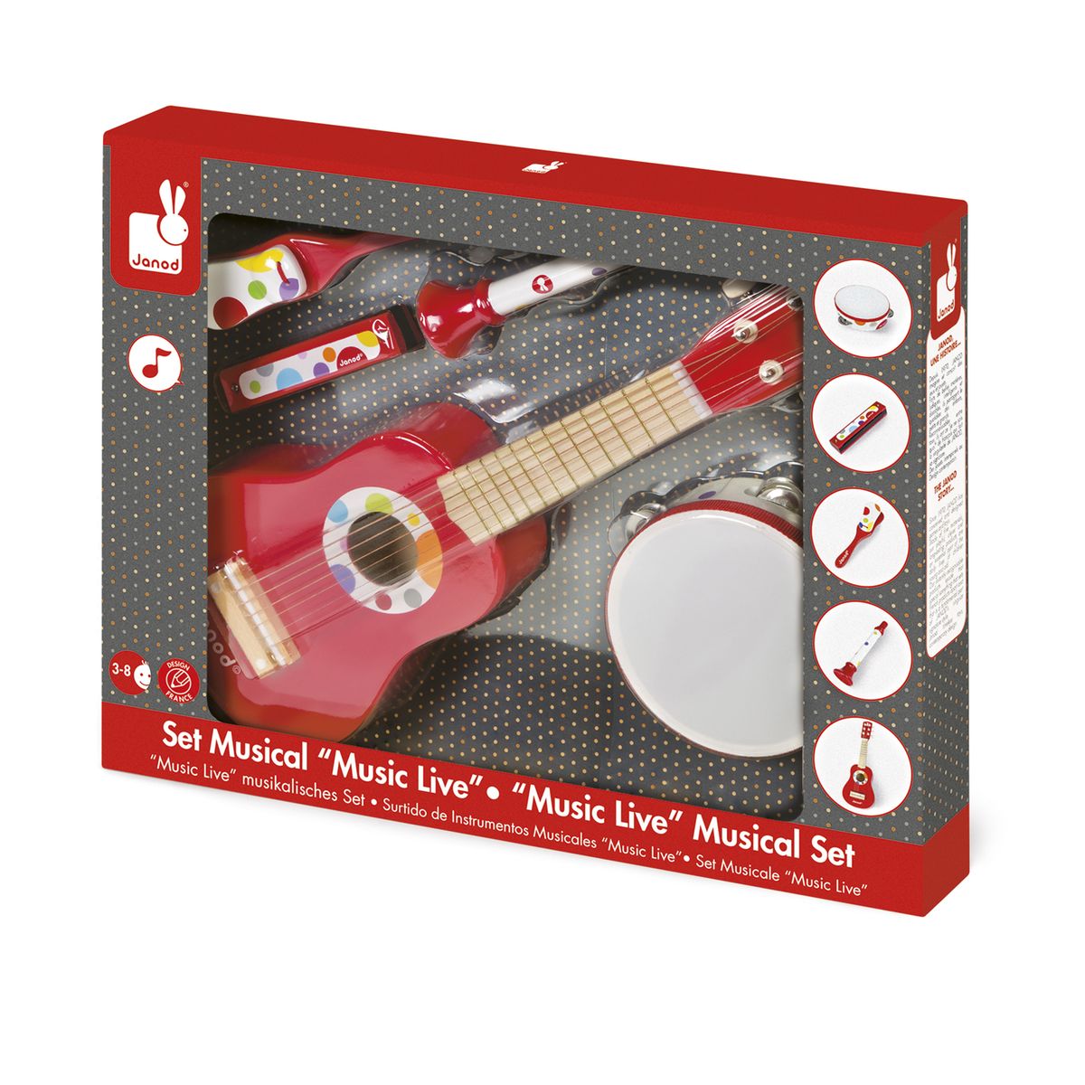 Guitare en Bois Confetti - Instrument de Musique pour Enfant