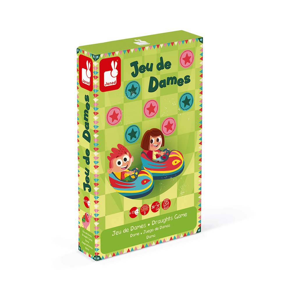 Jeu De Dames Carrousel Bois Et Carton (3)