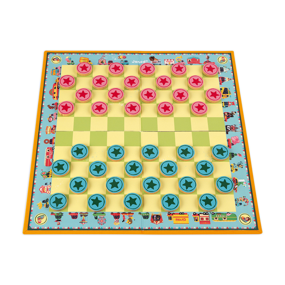 Jeu De Dames Carrousel Bois Et Carton