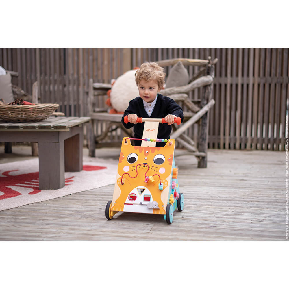 Chariot Multi-Activités Chat en Bois Janod