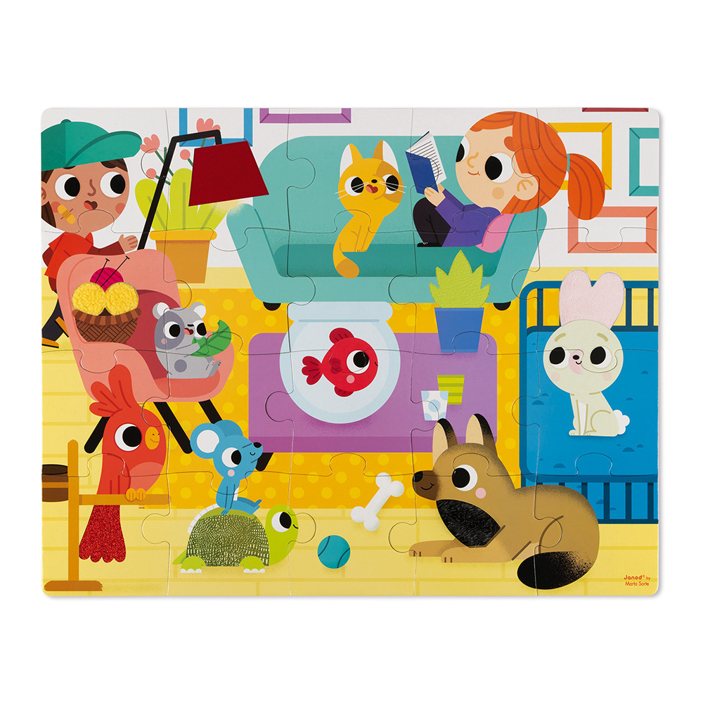 Puzzle Tactile Les Animaux Domestiques 20 Pcs