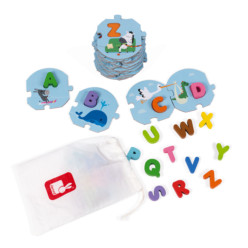 Puzzle J Apprends L Alphabet Version Francaise Bois Et Carton (3)