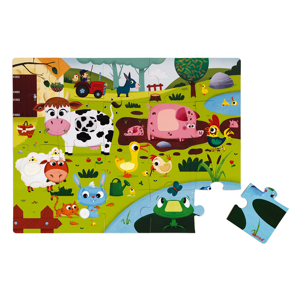 Puzzle Tactile De La Ferme 20 Pcs