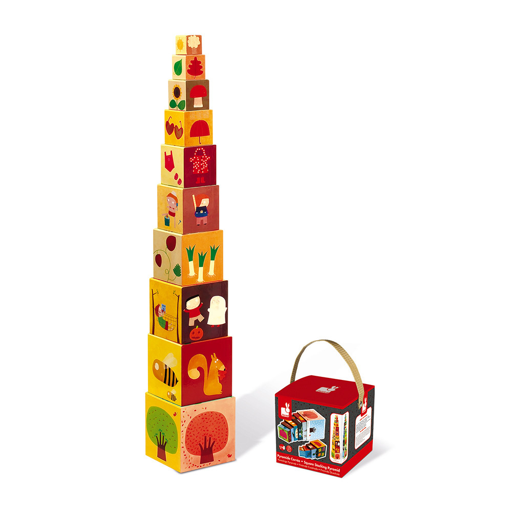 Pyramide Carrée Les 4 Saisons - Jeu d'Empilement Éducatif