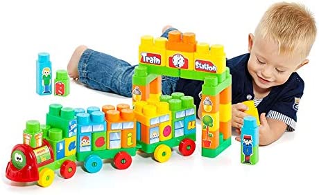 Train de construction Molto avec blocs colorés - 30 pièces