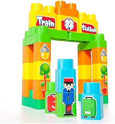 Set de construction modulaire gare de train Molto - 28 pièces