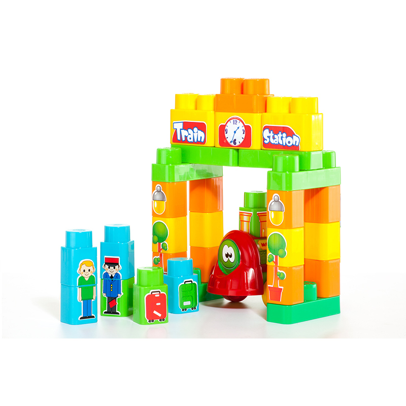 Jeu de Construction Train 70 Pièces avec Nombres et Lettres