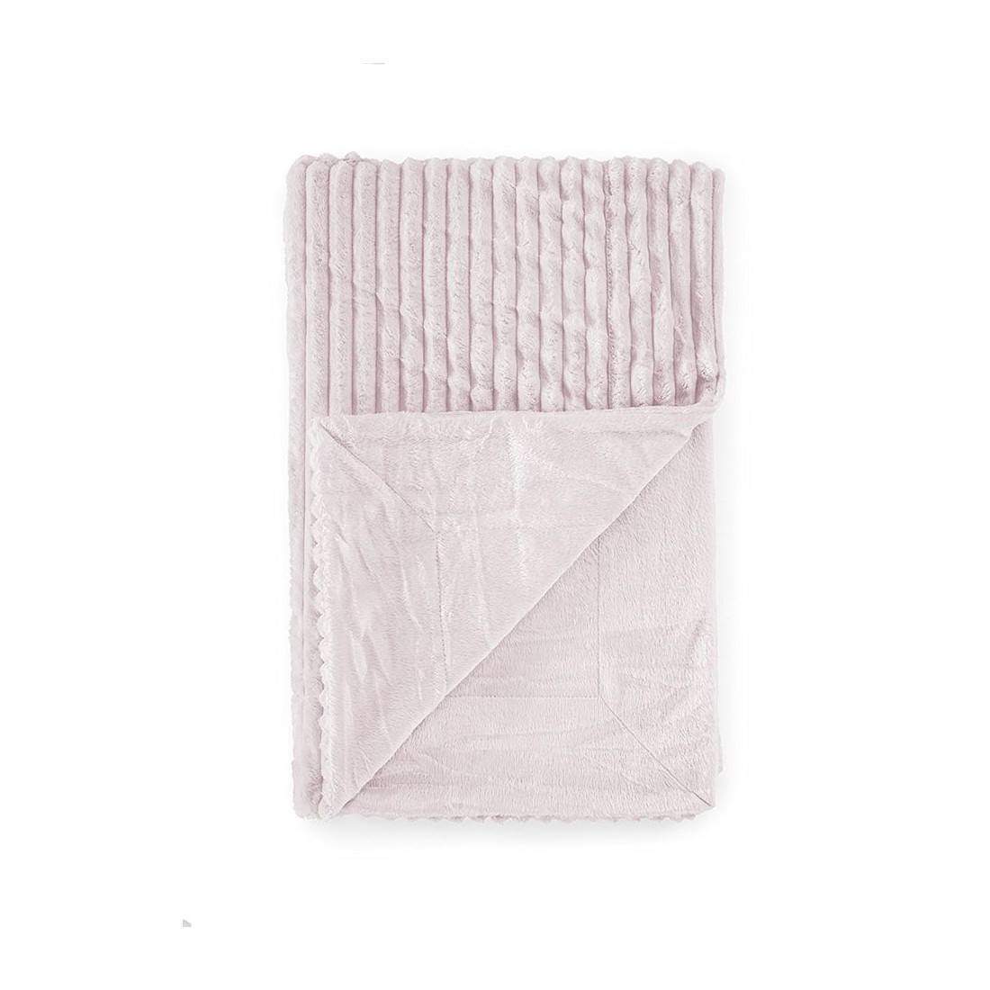 Plaid bébé velours côtelé rose 110x140 cm