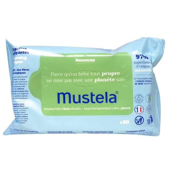 Lingettes nettoyantes Mustela - 60 lingettes écologiques sans parfum