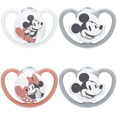 Sucettes Physiologiques Disney Mickey et Minnie - NUK Space 0-6 Mois (2 pièces)