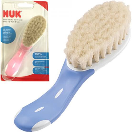 Brosse bébé poils naturels soie de chèvre bois de hêtre