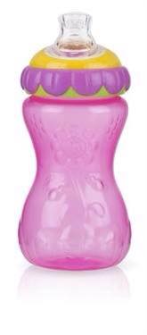 Biberon Anti-Colique Nuby 270 ml avec Tétine Silicone et Paille 360°