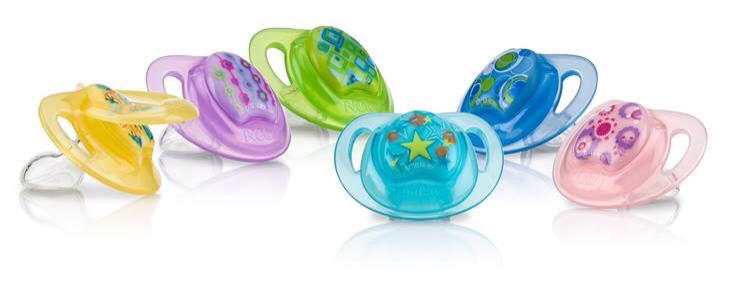Lot de 5 sucettes physiologiques en silicone - Nuby