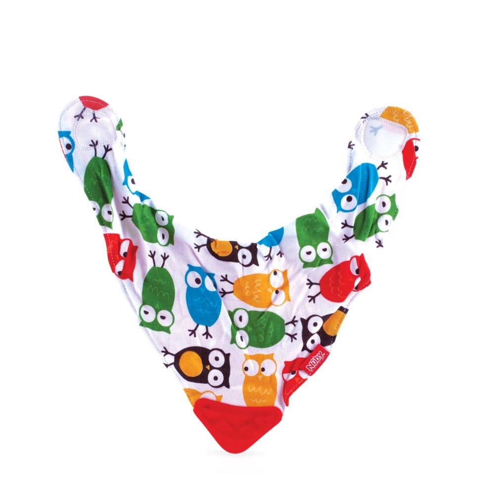 Bavoir bandana hiboux et chouettes colorées Nuby