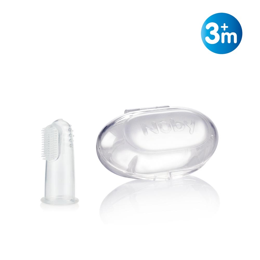 Brosse à dents doigt Nuby en silicone - Massage gencives bébé