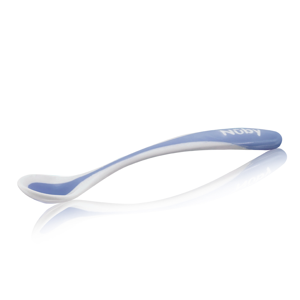 Lot de 2 cuillères souples en silicone Nuby bleu