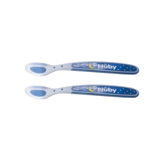 Cuillères de bain Nuby bleu - Set d'apprentissage ludique