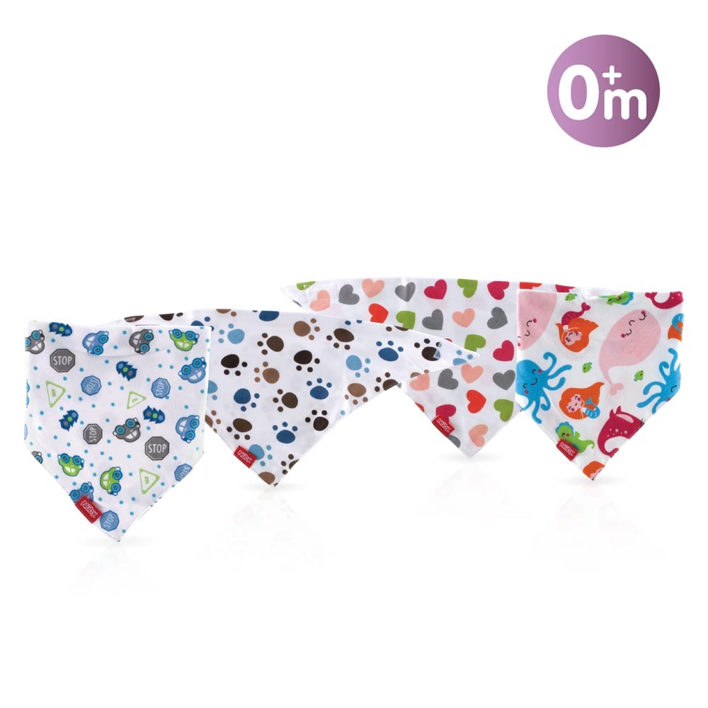 Bavoir Bandana Réversible 4 Motifs Nuby