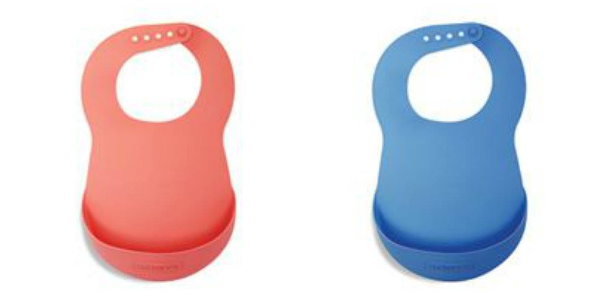 Bavoir étanche en silicone réglable avec poche ramasse-miettes