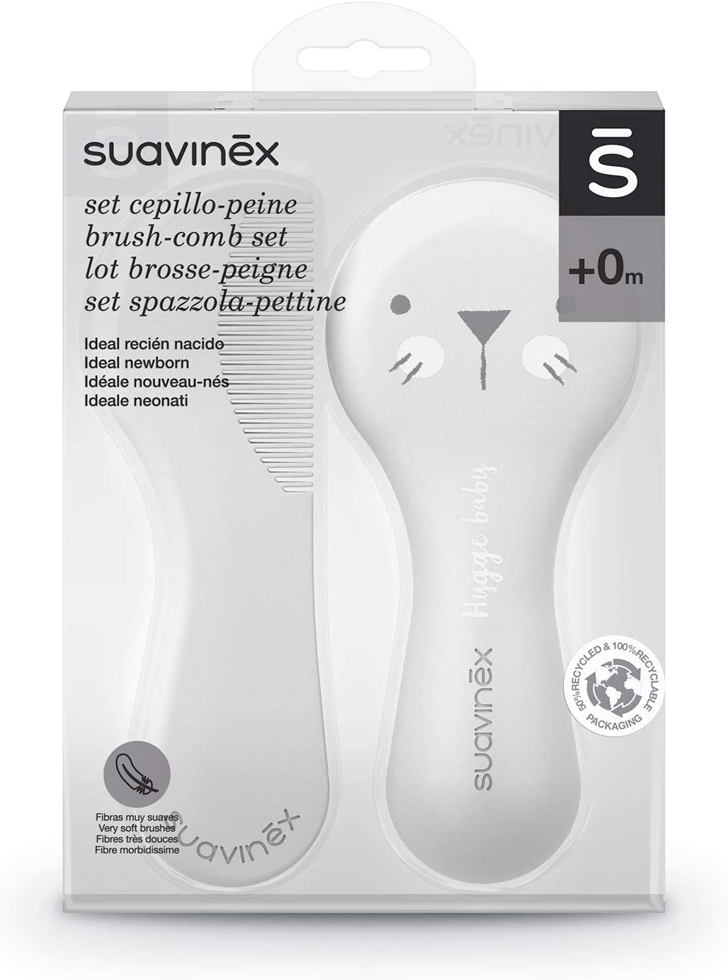 Set Brosse et Peigne Suavinex pour Bébé - Poils Extra Doux