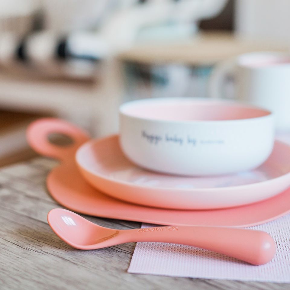 Coffret repas bébé 5 pièces rose Suavinex