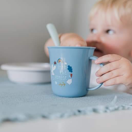 Gobelet d'apprentissage Suavinex Wonderland 340ml bleu avec anses