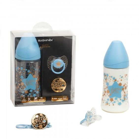 Biberon col large 270ml avec tétine ronde silicone Suavinex