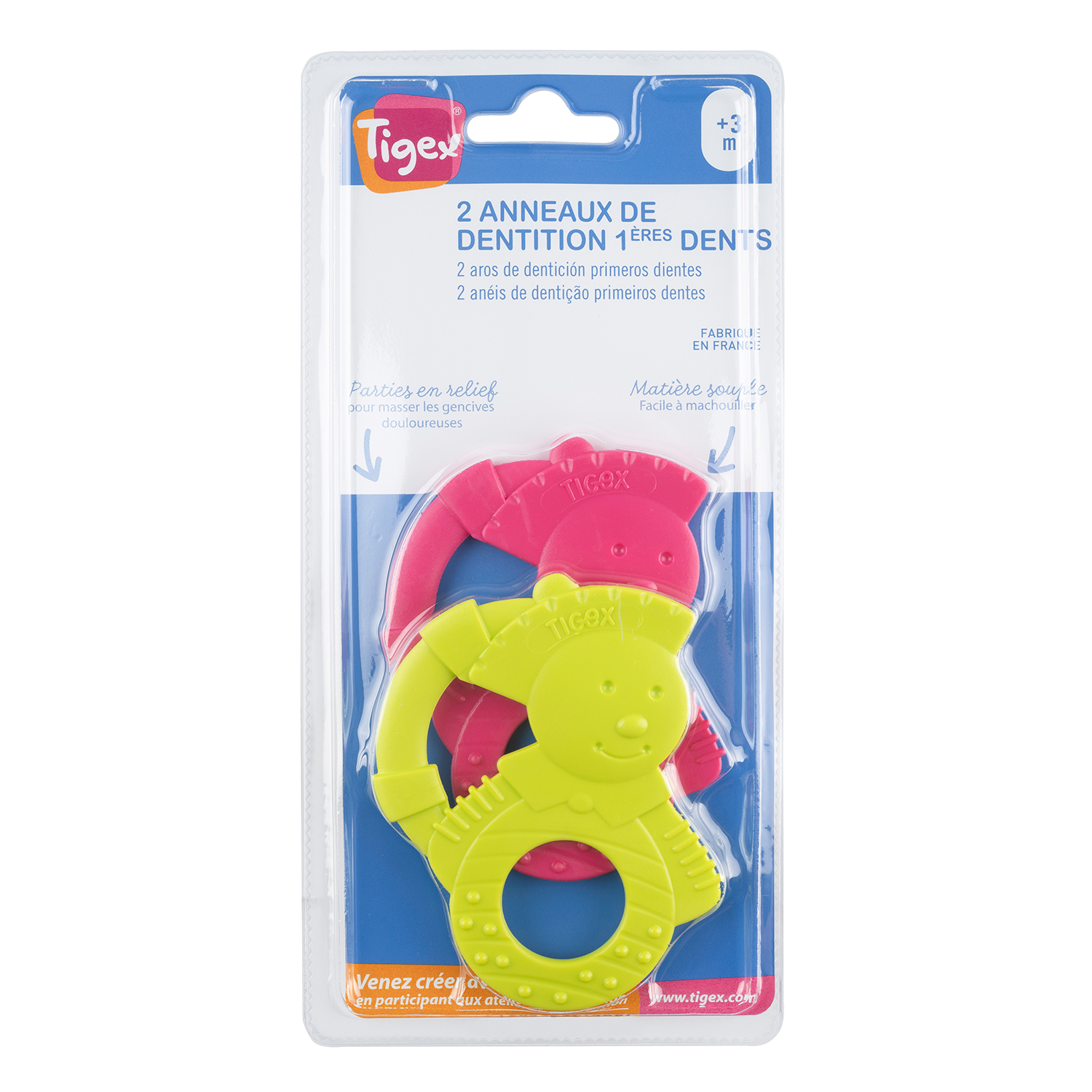 Anneau de dentition Tigex Premières dents - Silicone extra doux
